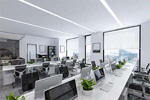 現代創意科技公司辦公室裝修設計全景效果圖